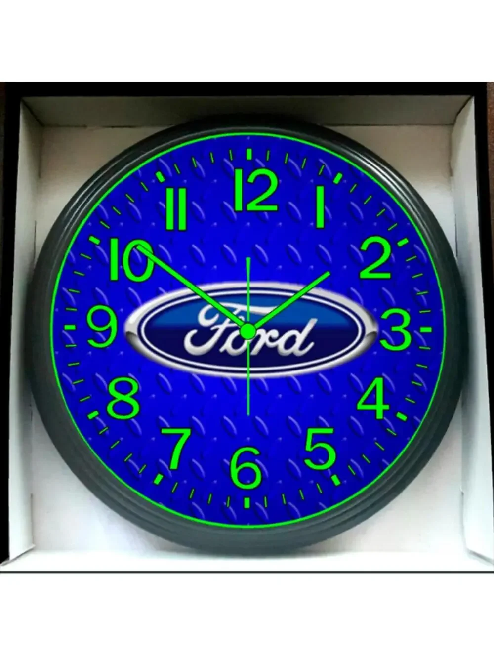 Ford Glow In The Dark Garage Shop Mechanic Wall Clock New!